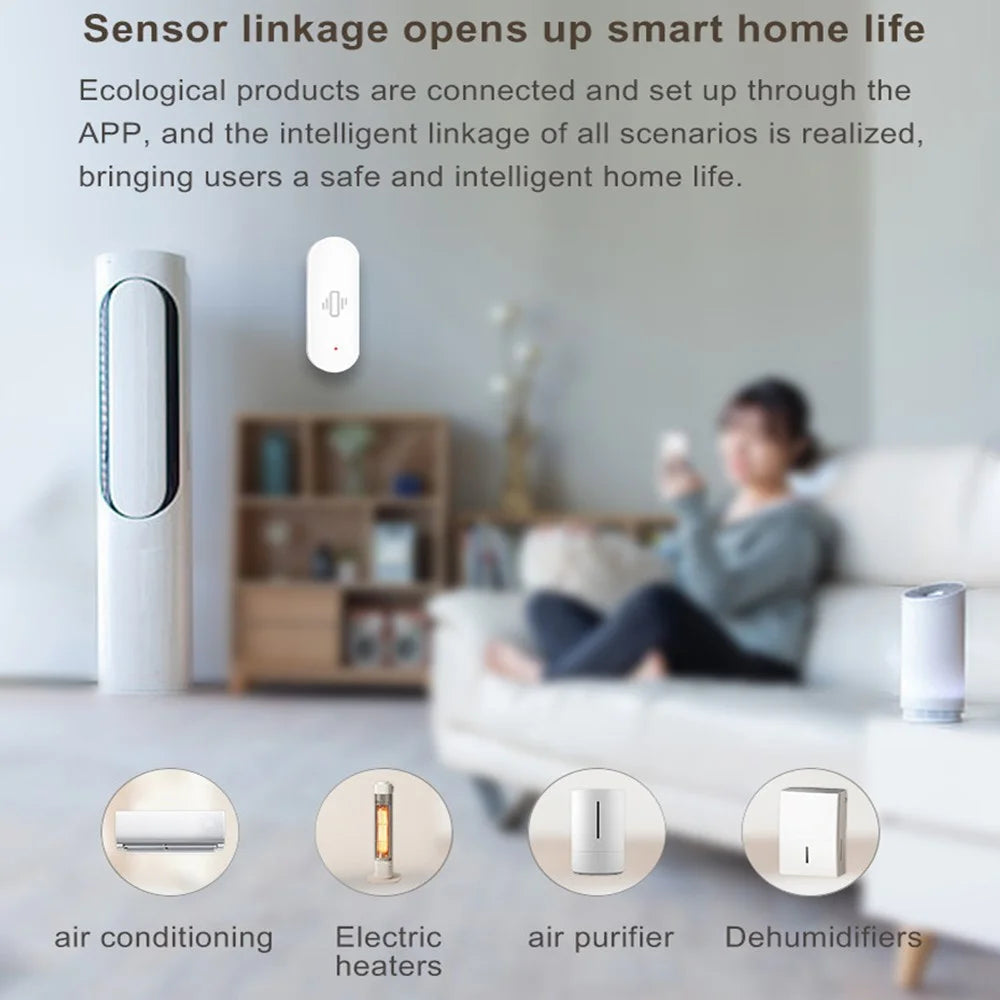 VB02 Tuya WiFi Door Vibration Sensor Smart Real-Time Detection APP Remote Motion Shock Alarm Device - 7