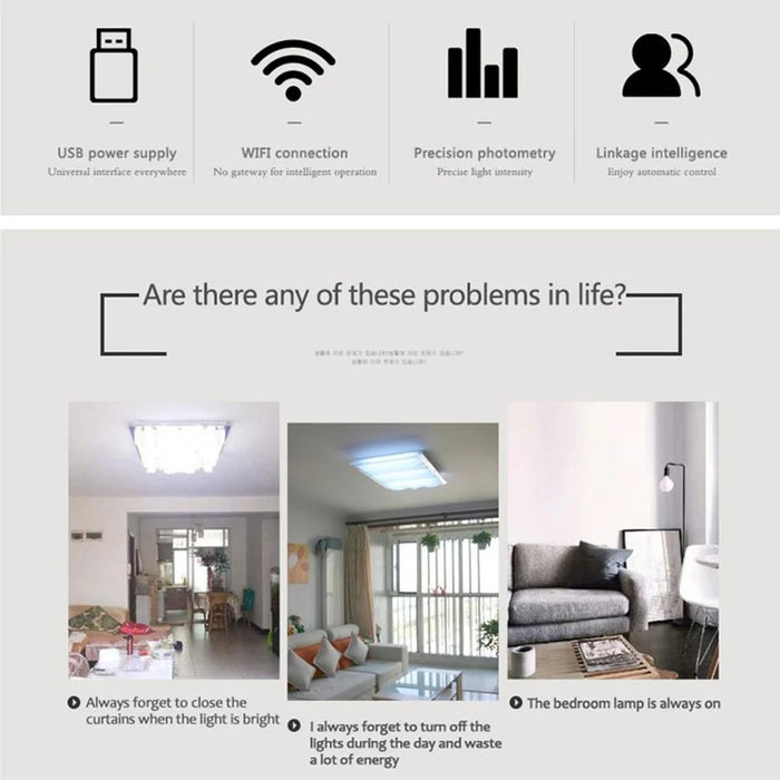 LS01 Tuya WiFi Light Sensor Smart Illumination Detector Brightness Sensing Device - 3