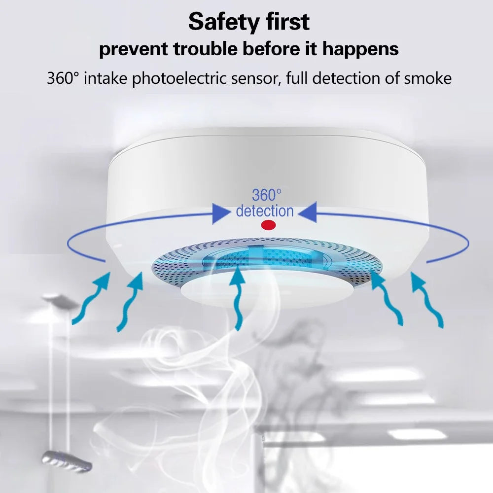 SM441W WiFi Smoke Detector Smart Home Alarm System Multi-Scene Smoke Sensor - 5