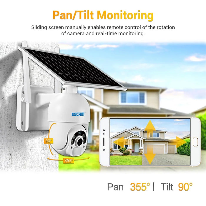 ESCAM QF450 1080P Cloud Storage 4G PIR Alarm Dome Pan/Tilt CCTV IP Camera with Solar Panel - EU Edition - 5