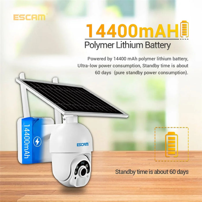 ESCAM QF450 1080P Cloud Storage 4G PIR Alarm Dome Pan/Tilt CCTV IP Camera with Solar Panel - EU Edition - 7