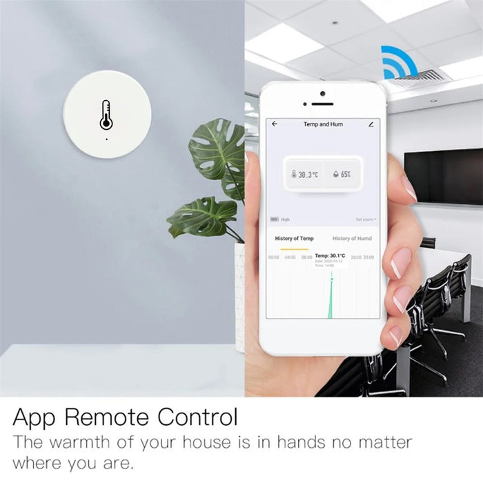 HS06 Tuya Zigbee Round Temperature Humidity Sensor Smart Home Indoor Thermometer Detector - 2