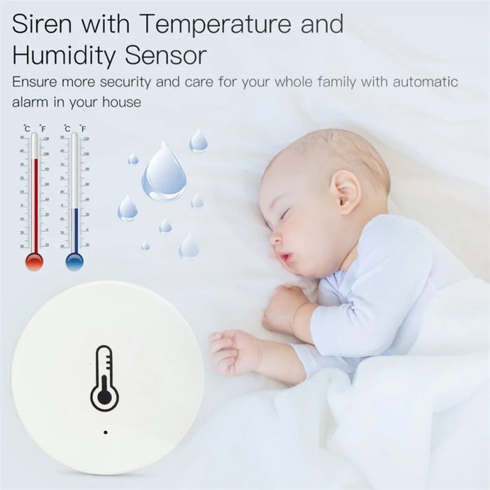 HS06 Tuya Zigbee Round Temperature Humidity Sensor Smart Home Indoor Thermometer Detector - 3