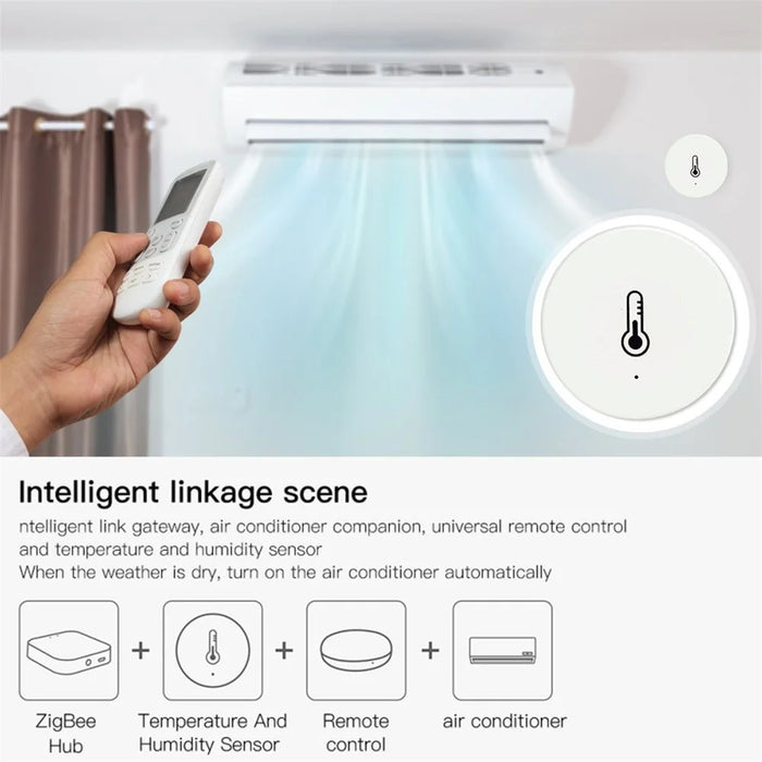 HS06 Tuya Zigbee Round Temperature Humidity Sensor Smart Home Indoor Thermometer Detector - 4