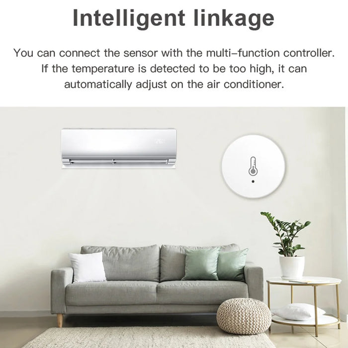 HS06 Tuya Zigbee Round Temperature Humidity Sensor Smart Home Indoor Thermometer Detector - 7