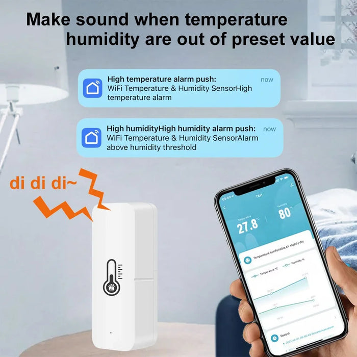 HS07 Zigbee / Wifi Smart Temperature Humidity Sensor Wireless Thermometer Compatible With Alexa Google Home - Zigbee - 3