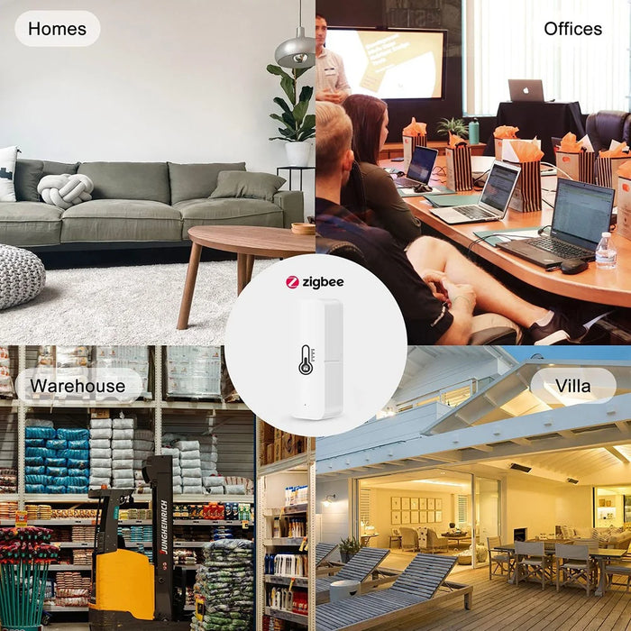 HS07 Zigbee / Wifi Smart Temperature Humidity Sensor Wireless Thermometer Compatible With Alexa Google Home - Zigbee - 4