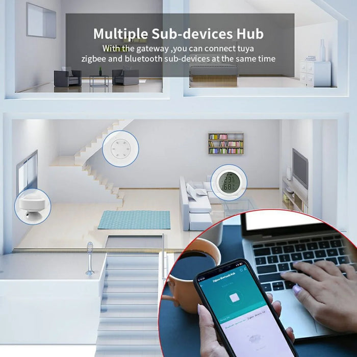 Tuya Zigbee Bluetooth-Compatible Gateway Smart Home Hub Remote Control for Multiple Devices - AU Plug - 2