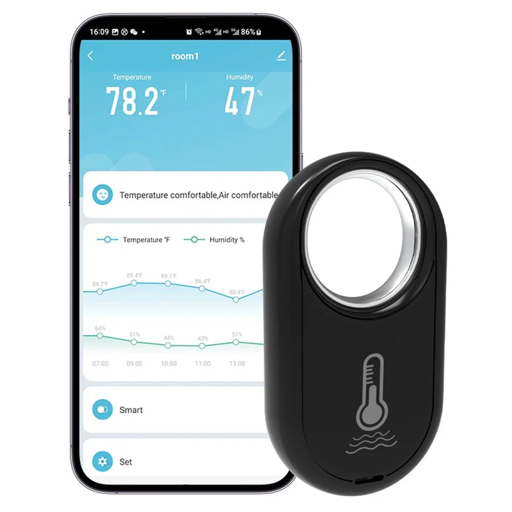 HS09 Wireless Bluetooth-Compatible Temperature Humidity Sensor Smart Digital Thermometer Hygrometer - 1