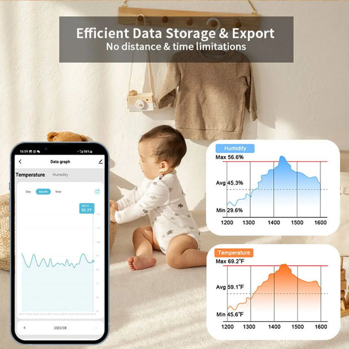 HS09 Wireless Bluetooth-Compatible Temperature Humidity Sensor Smart Digital Thermometer Hygrometer - 5