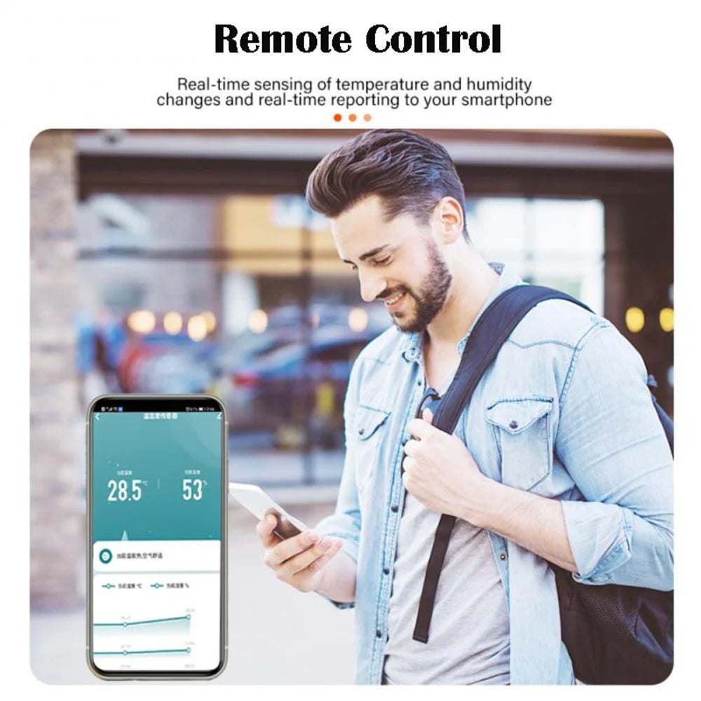 TH10 Smart Wireless Temperature Humidity Sensor Referesh Button for Home Automation Remote Detection - WiFi Version - 6