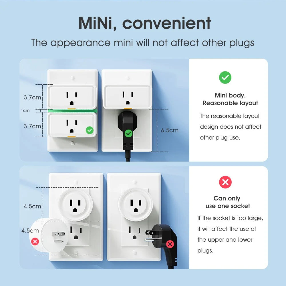 3300W US Plug Tuya WiFi Smart Socket with Energy Monitoring Remote Control APP Voice Timer Switch - 4