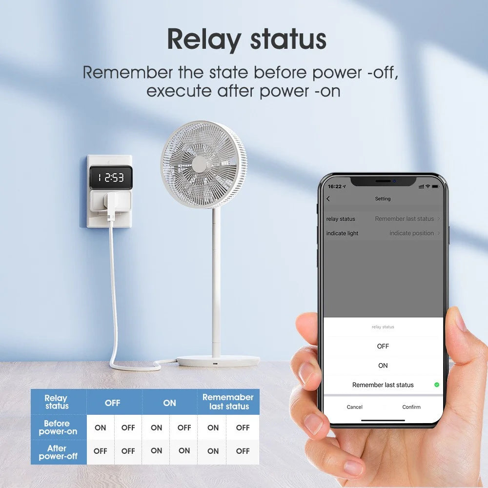 3300W US Plug Tuya WiFi Smart Socket with Energy Monitoring Remote Control APP Voice Timer Switch - 7