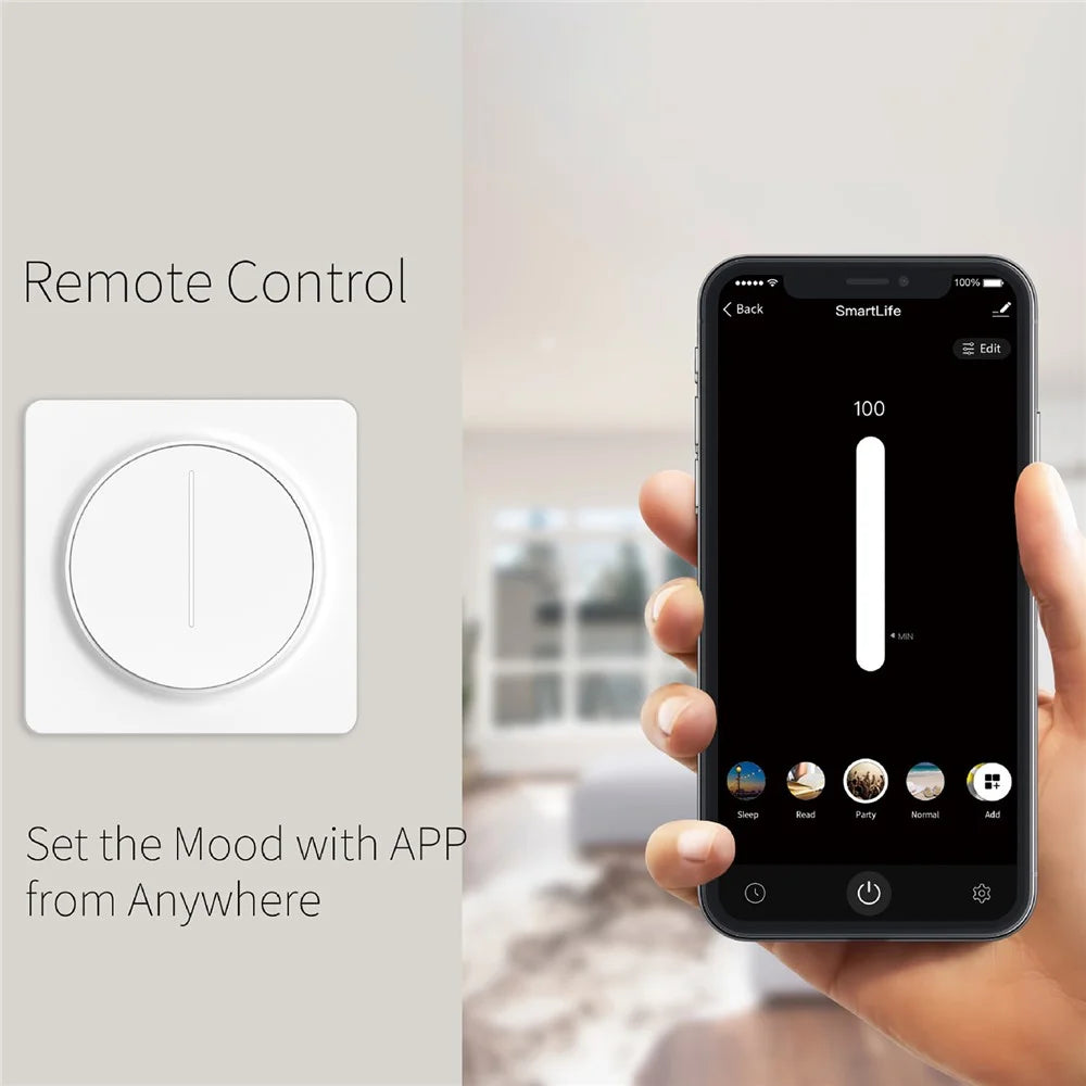 SD02 Smart Home Tuya WiFi Wall Dimmer Switch Touch Control Stepless Light Intelligent Panel, EU Standard - 4
