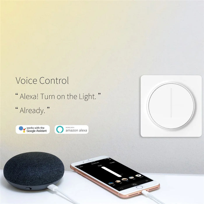 SD02 Tuya Zigbee Wall-Mounted Wireless Dimmer Switch Stepless Light Touch Control Smart Panel, EU Standard - 3