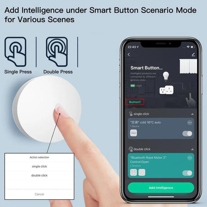 SC021 Smart Home Zigbee One-Click Scene Switch Wireless Control Light Management Panel - Yellow - 2