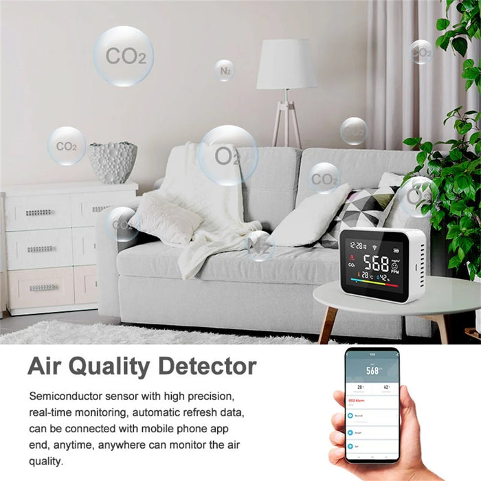 CO2V1 Smart Carbon Dioxide Detector Tuya WiFi Air Quality Monitor Temperature Humidity Sensor - 4