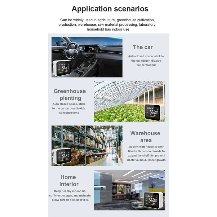 CO2V1 Smart Carbon Dioxide Detector Tuya WiFi Air Quality Monitor Temperature Humidity Sensor - 7