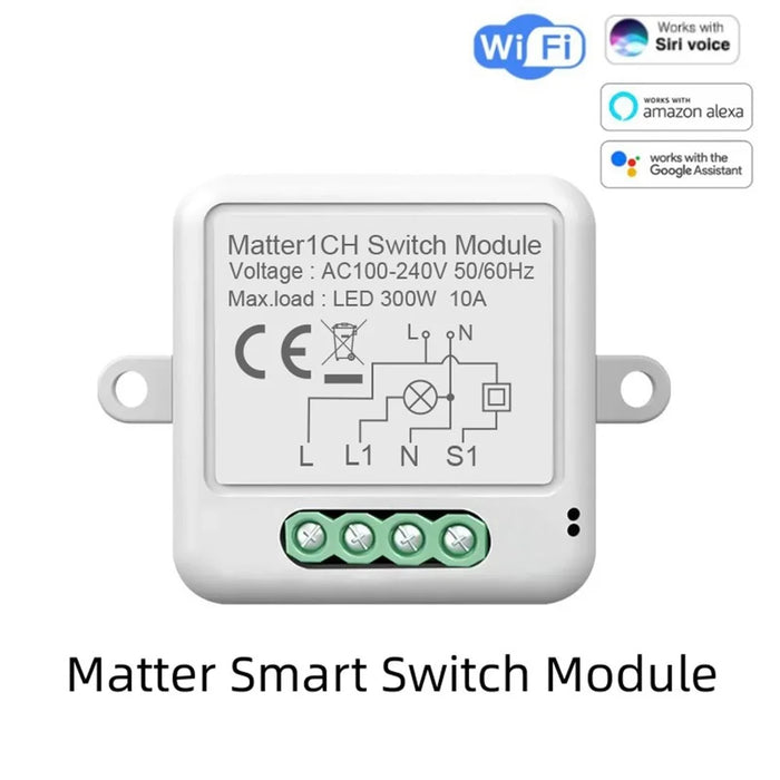 SB01 Matter 1 Gang Smart Switch WiFi Wireless Hidden Homekit Voice Control Switch - 2