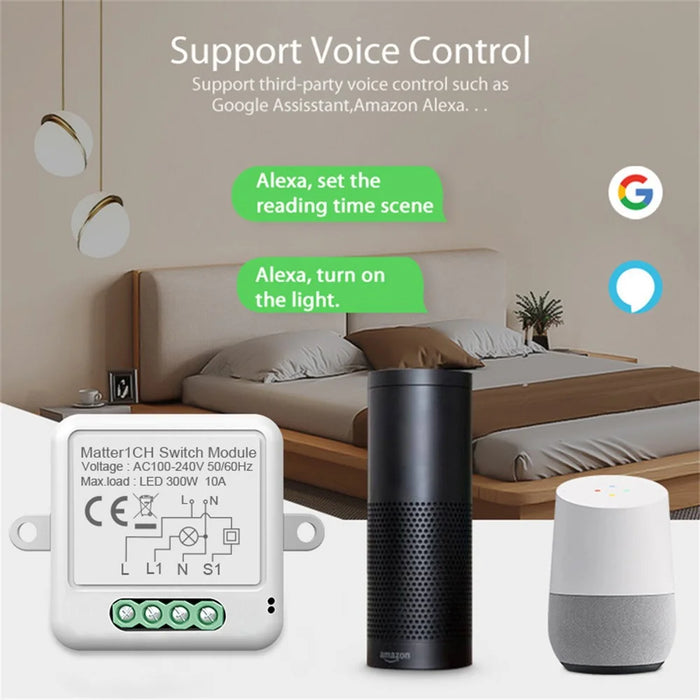 Matter SB04 For Homekit 4 Gang WiFi Smart Switch Module Wireless Voice Control Hidden Remote - 7