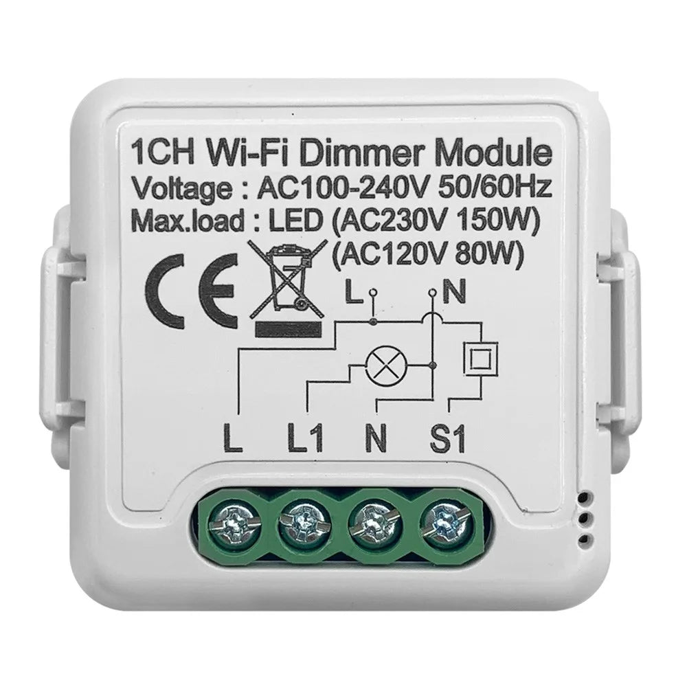 DM01 1 Gang WiFi Smart Light Switch Voice Control Timer Dimmer Module Remote Lighting Controller - 1