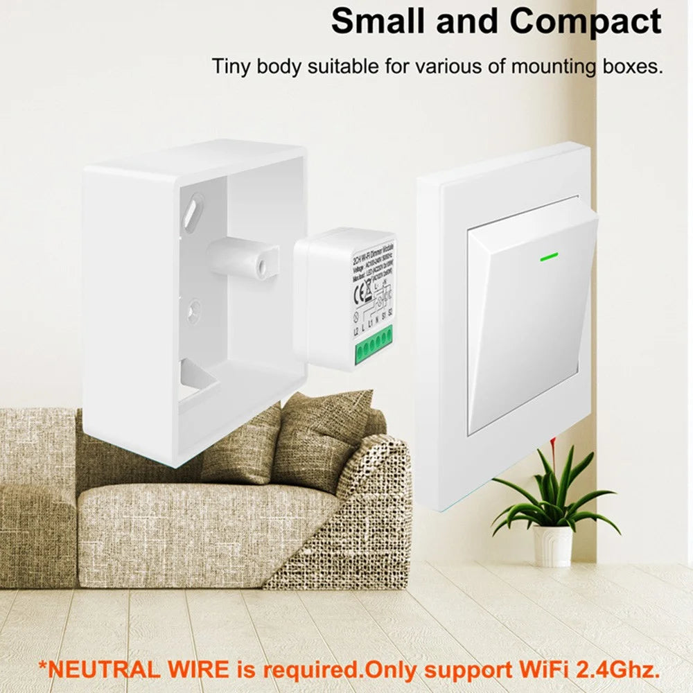 DM01 1 Gang WiFi Smart Light Switch Voice Control Timer Dimmer Module Remote Lighting Controller - 7