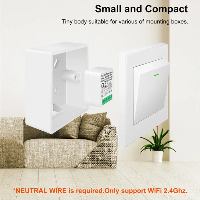 DM01 2 Gang WiFi Smart Light Switch Voice Control Timer Dimmer Module Remote Lighting Controller - 7