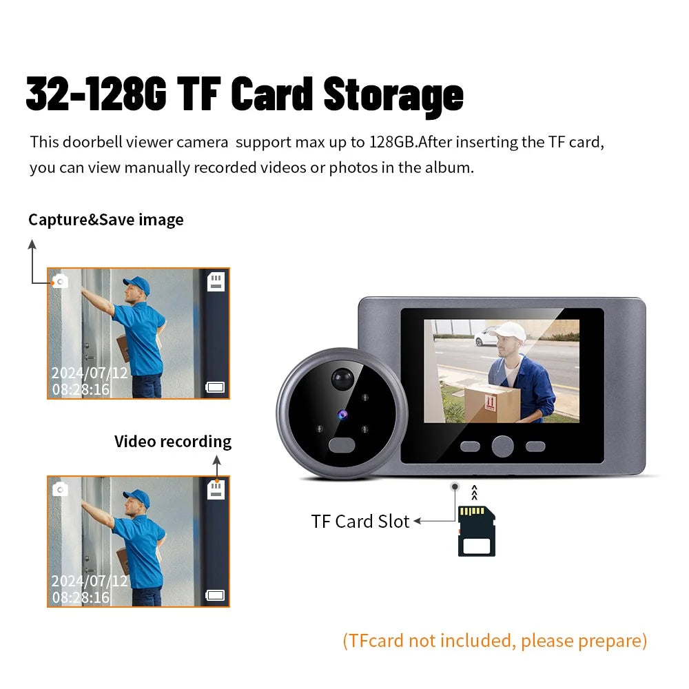 N100 Door Viewer 2.8 Inch Color Display Video Doorbell Night Vision Motion Detection Electronic Peephole Camera - 5