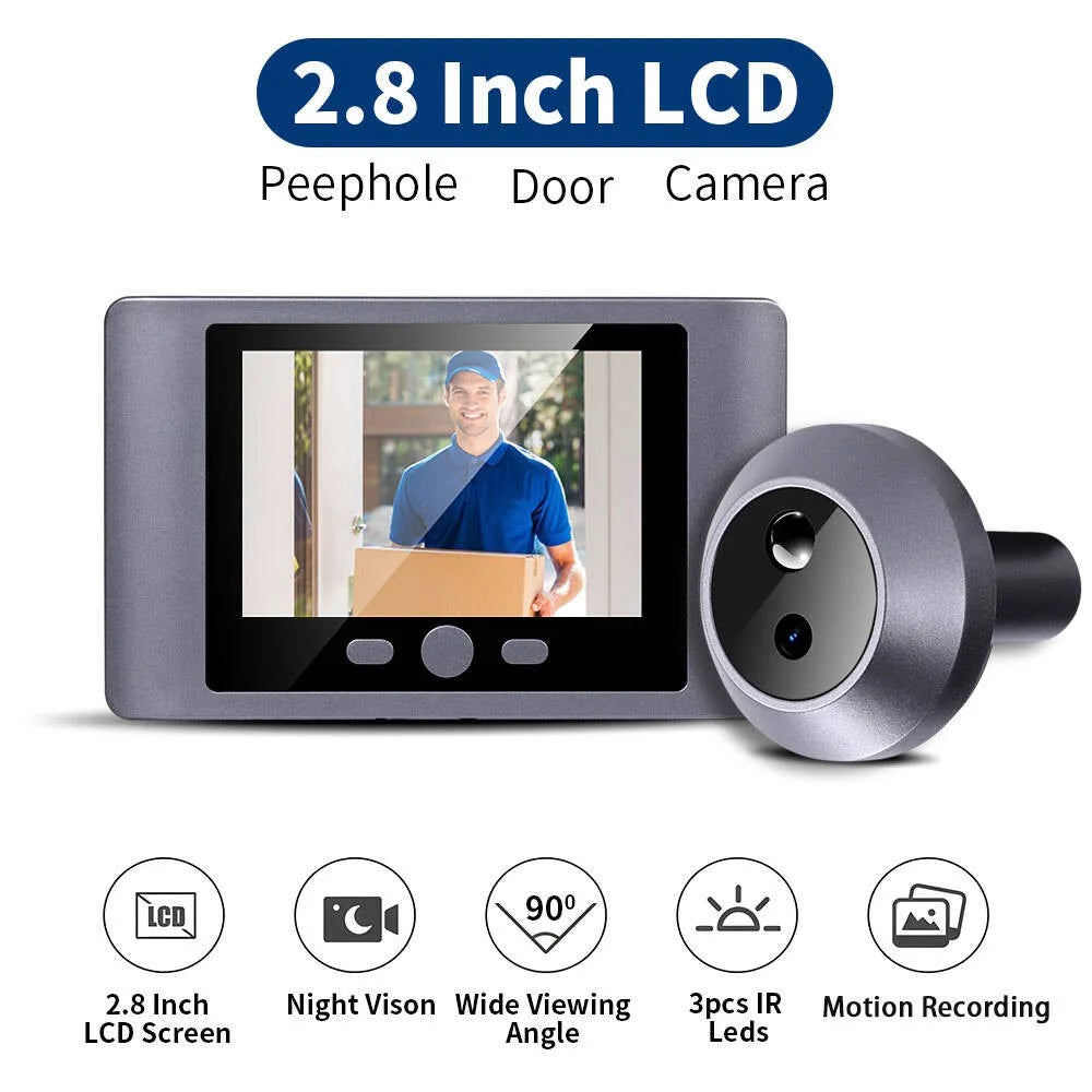 N100S 2.8 Inch Hidden Cat Eye Camera Night Vision Motion Detection Door Peephole Viewer - 2