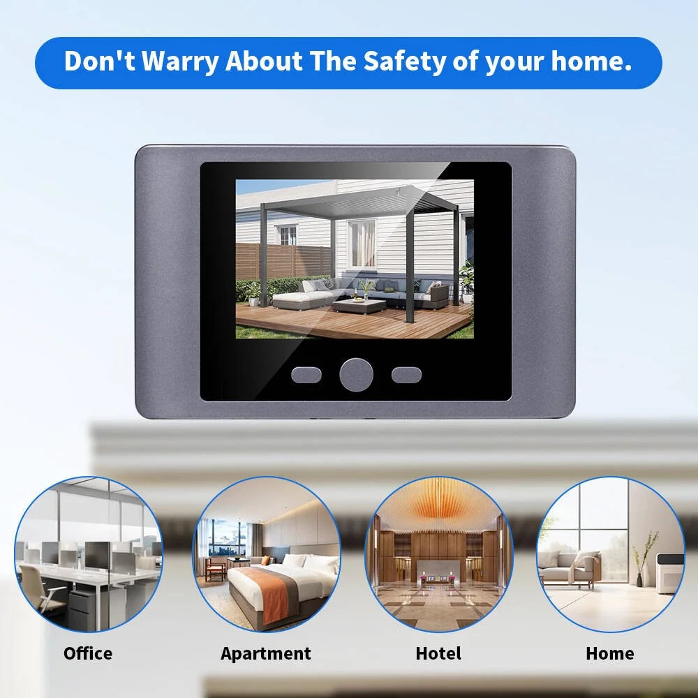 N100S 2.8 Inch Hidden Cat Eye Camera Night Vision Motion Detection Door Peephole Viewer - 4
