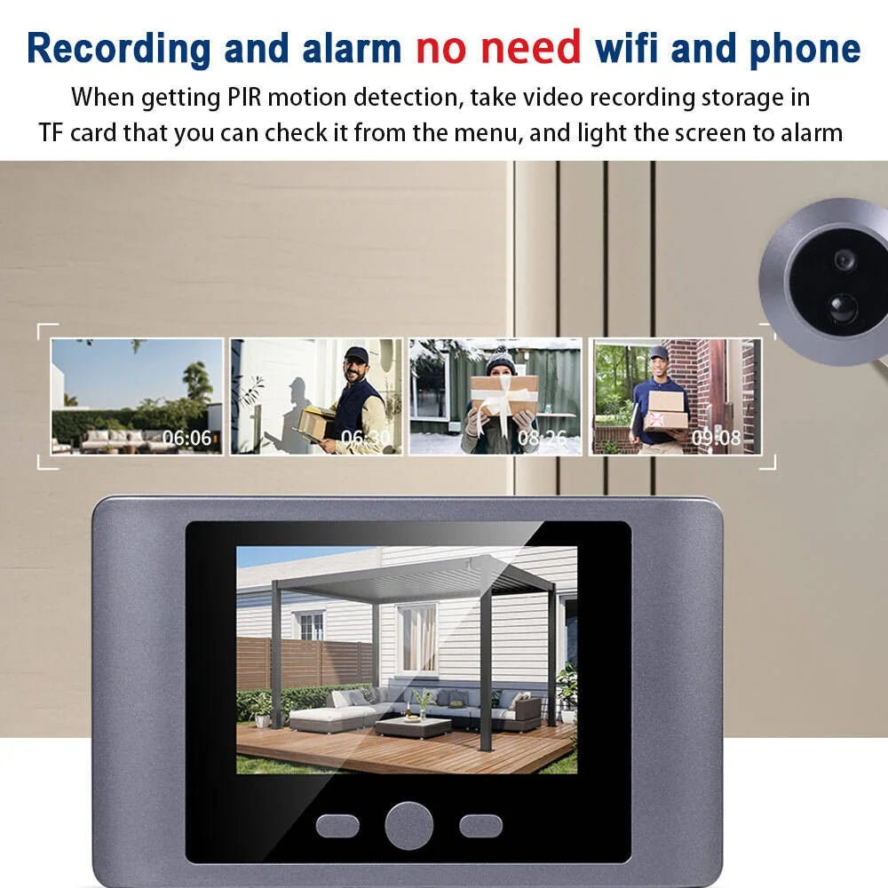 N100S 2.8 Inch Hidden Cat Eye Camera Night Vision Motion Detection Door Peephole Viewer - 6