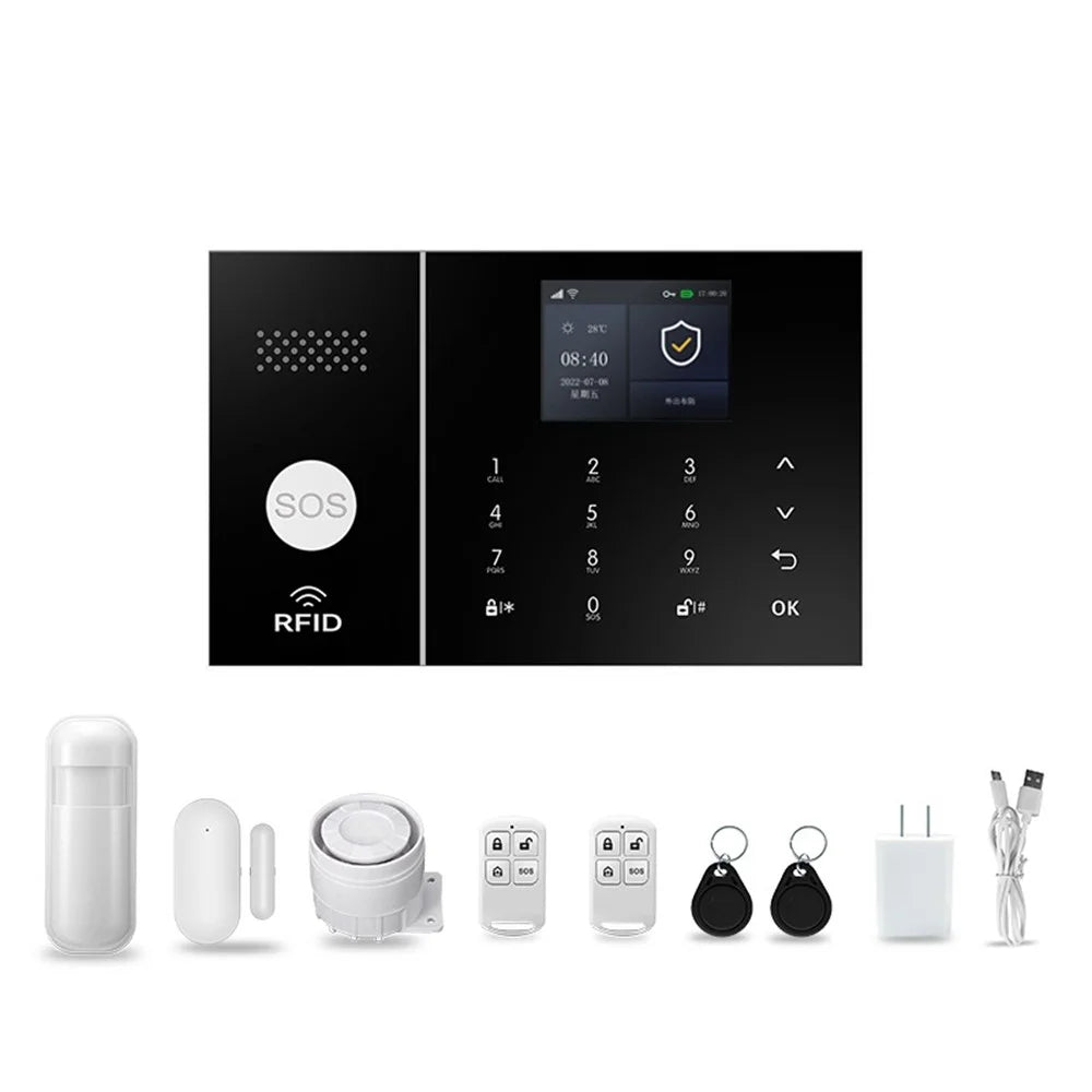 PG-108 Home Security Smart Alarm System APP Remote Control Wireless Burglar Alert, WiFi + 4G Version - EU Plug - 1
