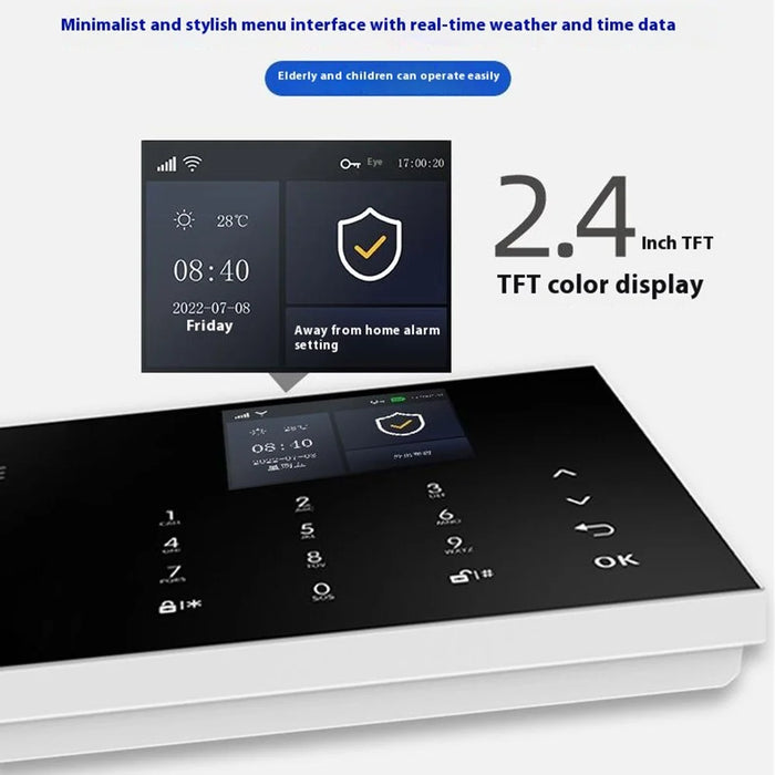 PG-108 Home Security Smart Alarm System APP Remote Control Wireless Burglar Alert, WiFi + 4G Version - EU Plug - 3