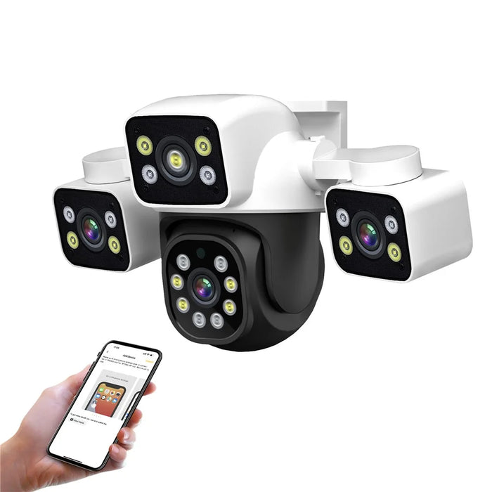 ESCAM PT223 Home Security 3 x 4MP Lens Camera WiFi Motion Detection Alarm Two-Way Audio Camera - EU Plug - 1