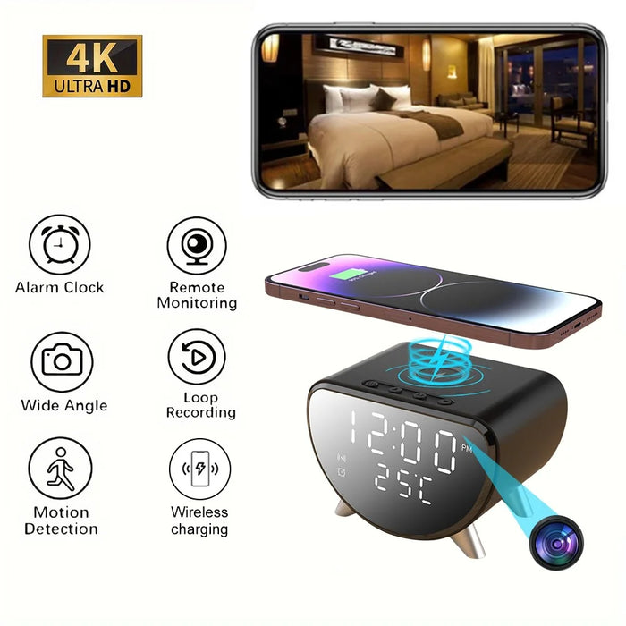 5 in 1 15W Smart Desktop Phone Charger HD Hidden Camera Wireless WiFi Security Camera - Black - 4