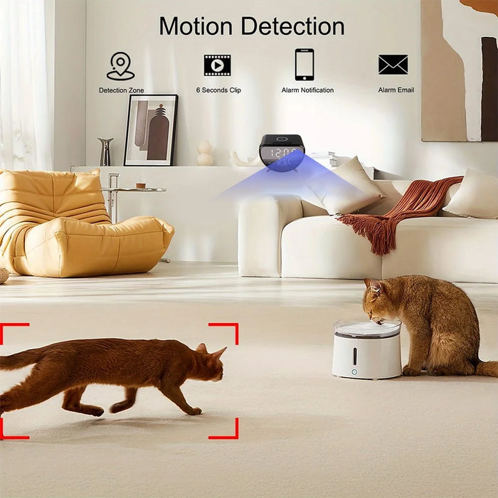 5 in 1 15W Smart Desktop Phone Charger HD Hidden Camera Wireless WiFi Security Camera - Black - 6
