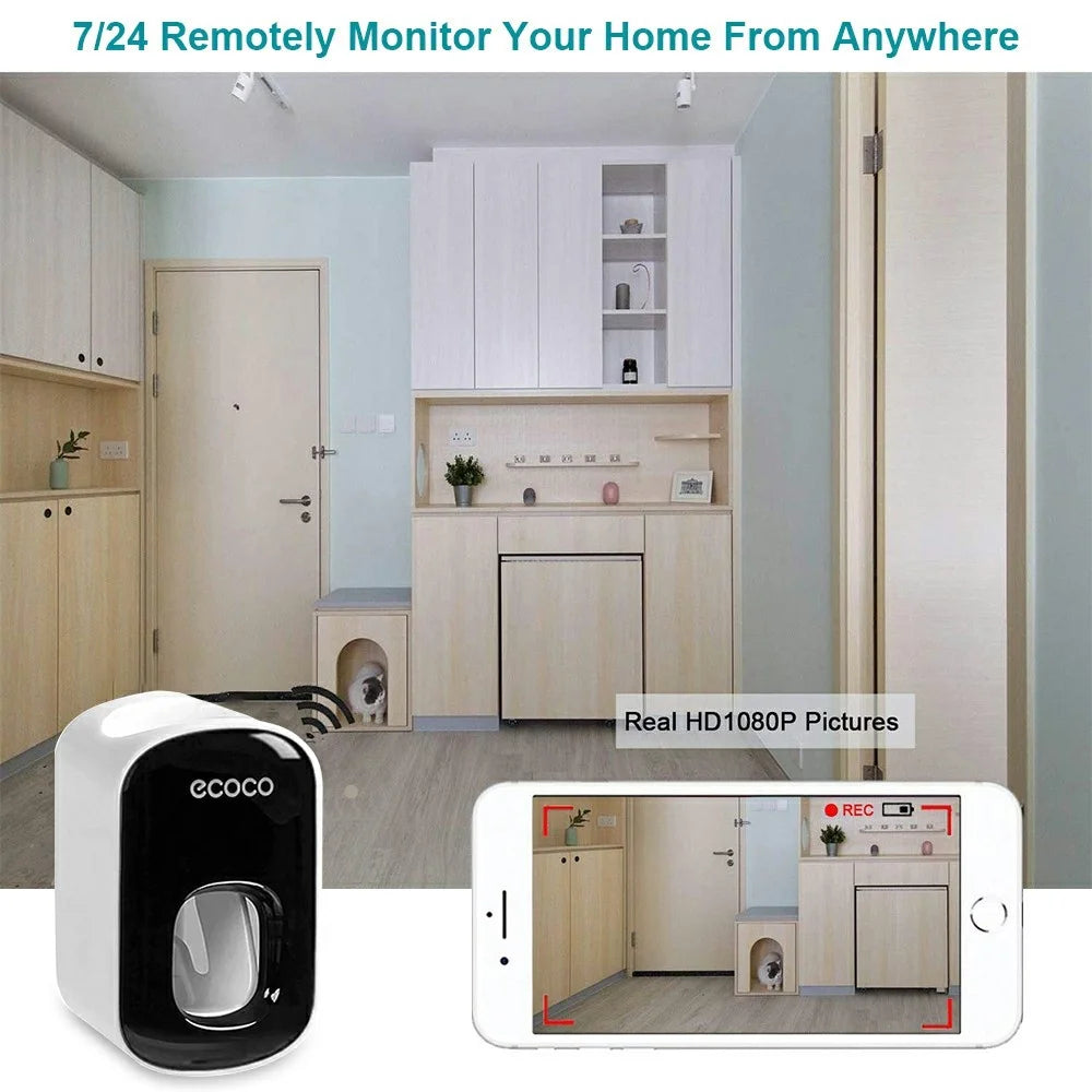 Multifunctional Automatic Toothpaste Dispenser WiFi Camera Motion Detection Hidden Spy Cam for Home - 4
