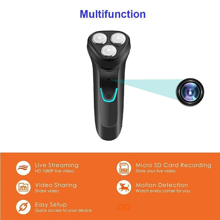 Multifunctional Shaver with Spy Camera Home Security Surveillance HD 1080P WiFi Camera - 3