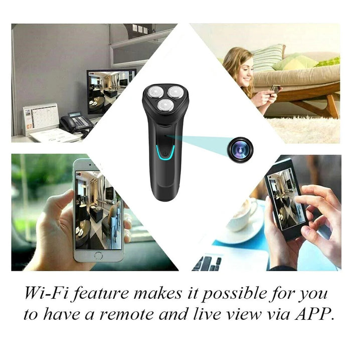 Multifunctional Shaver with Spy Camera Home Security Surveillance HD 1080P WiFi Camera - 7
