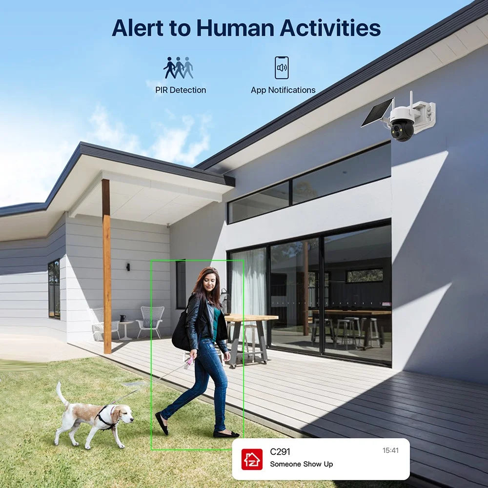ZOSI C291 4MP 2.5K WiFi Solar Security Camera PIR Smart Detection Night Vision Outdoor Wireless PT Camera, No Memory Card - 5