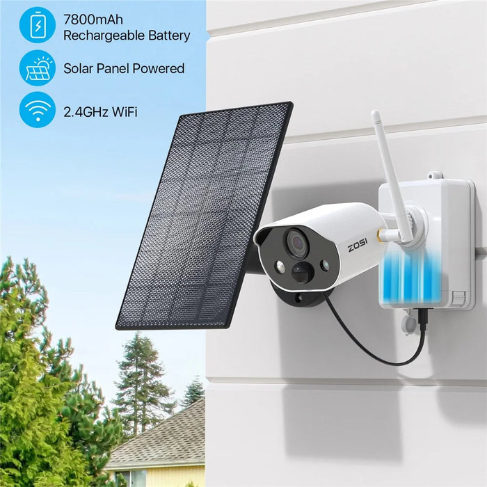ZOSI 2K Wireless Security Camera 3MP Color Night Vision Two Way Audio Camera, with 64GB SD Card - 3