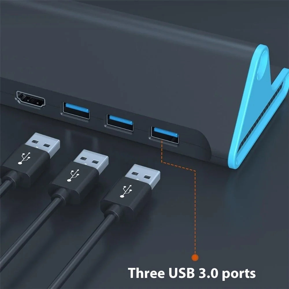 HONSON HS-SW2028 For Nintendo Switch 2 4K / 60Hz Mini HD Video Converter Dock PD Charging with 3 USB 3.0 Ports (No Ethernet Port) - 4