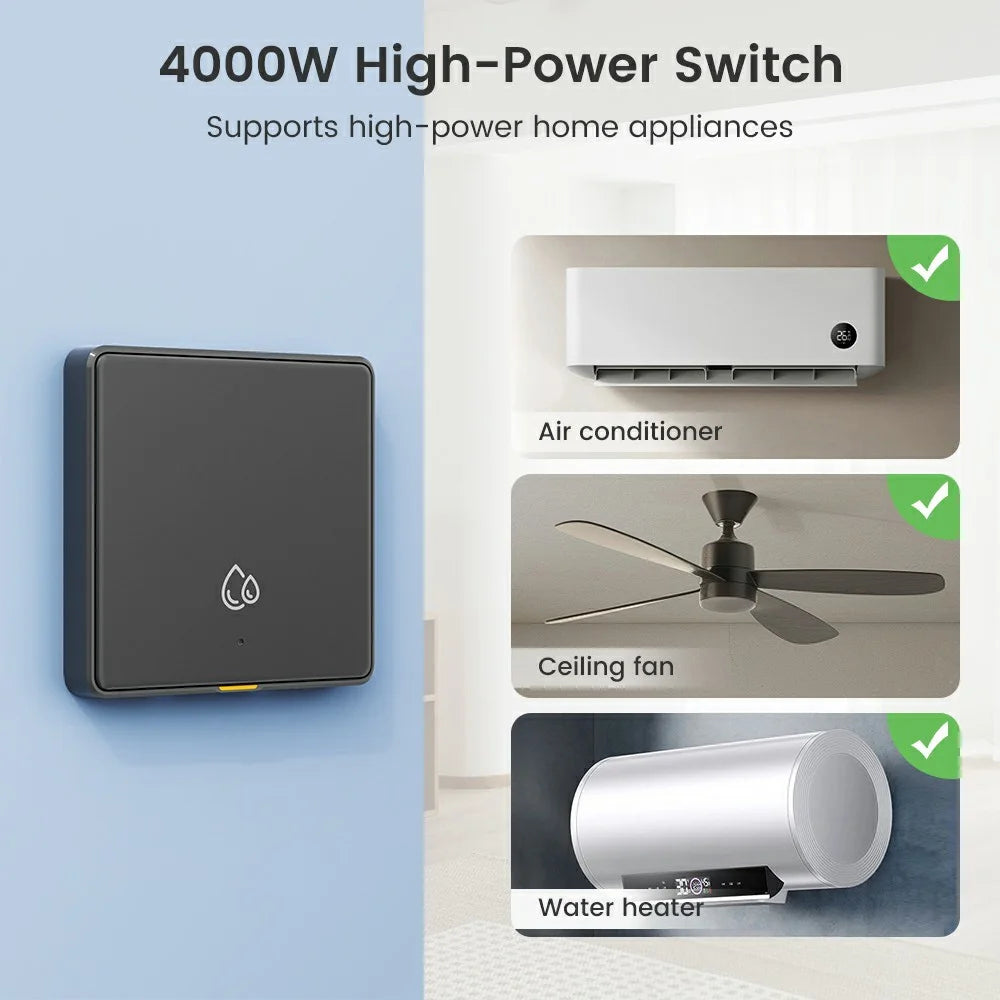 KG128 4000W WiFi Smart Timer Switch for Water Heater Power Monitor Work with Alexa Google Assistant, EU Plug - White - 5