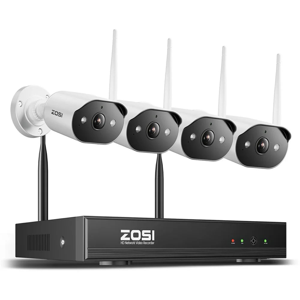 ZOSI 2K C302 WiFi 6 Security Camera System AI Human Detection Two Way Audio 4Pcs 3MP Camera 4K 8CH NVR with 1TB HDD - US Plug - 1