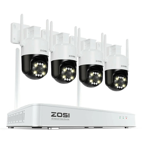 ZOSI C296 3K 5MP WiFi 6 Security Camera System Human Vehicle Detection 4 Pan Tilt Cameras 8CH 4K NVR with 1TB HDD - AU Plug - 1