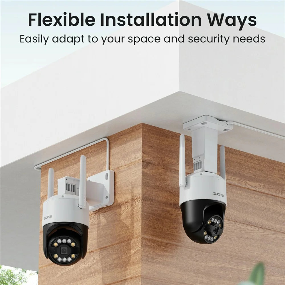 ZOSI C296 3K 5MP WiFi 6 Security Camera System Human Vehicle Detection 4 Pan Tilt Cameras 8CH 4K NVR with 1TB HDD - AU Plug - 4