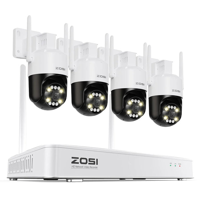 ZOSI C296 4K 8MP WiFi 6 Home Security Camera System 24 / 7 Recording 4 Pan Tilt Cameras 8CH NVR with 1TB HDD - UK Plug - 2
