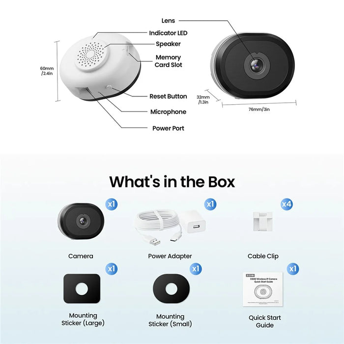 ZOSI C680 2K Window Camera Night Vision 3MP 2.4 / 5GHz WiFi AI Human Vehicle Detection Security Cam - US Plug - 4