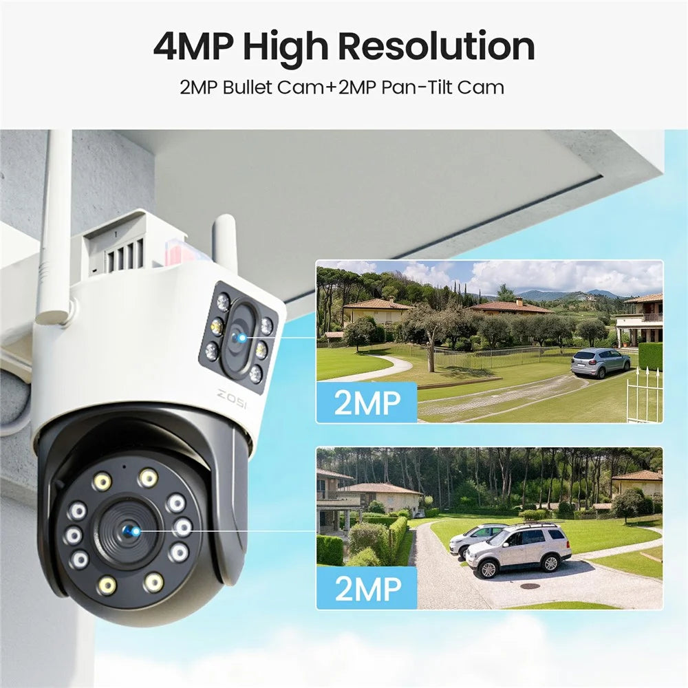 ZOSI C298 SE 4MP Dual Lens WiFi Camera AI Human  /  Vehicle Detection Two Way Audio Outdoor Security Cam - US Plug - 3