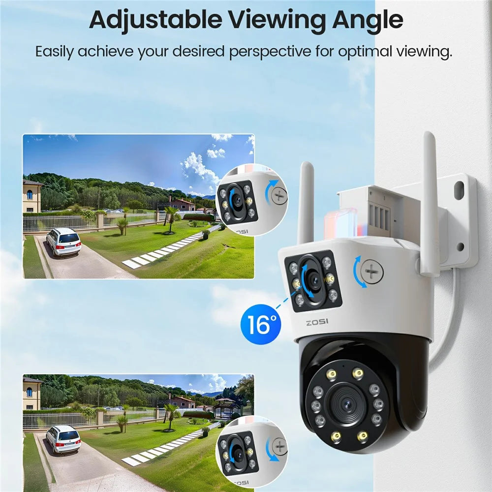 ZOSI C298 SE 4MP Dual Lens WiFi Camera AI Human  /  Vehicle Detection Two Way Audio Outdoor Security Cam - US Plug - 4